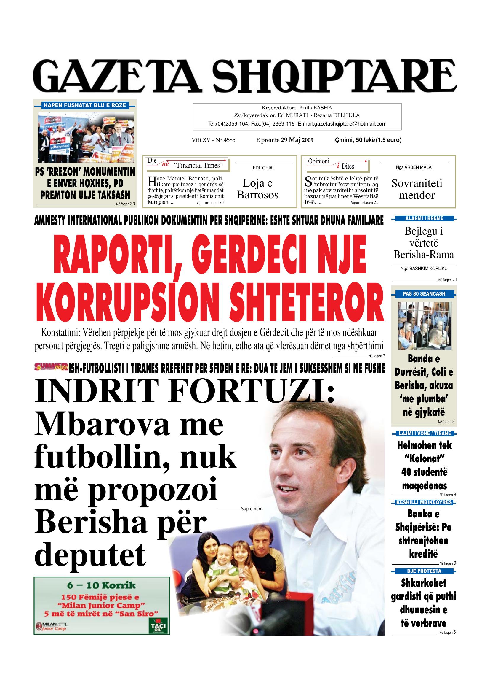 Gazeta Shqiptare 2009-05-29